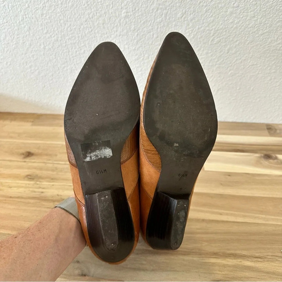 Vintage Nine West Western Ankle Booties Brown/Tan Leather and Suede 6.5‎ - Picture 6 of 9